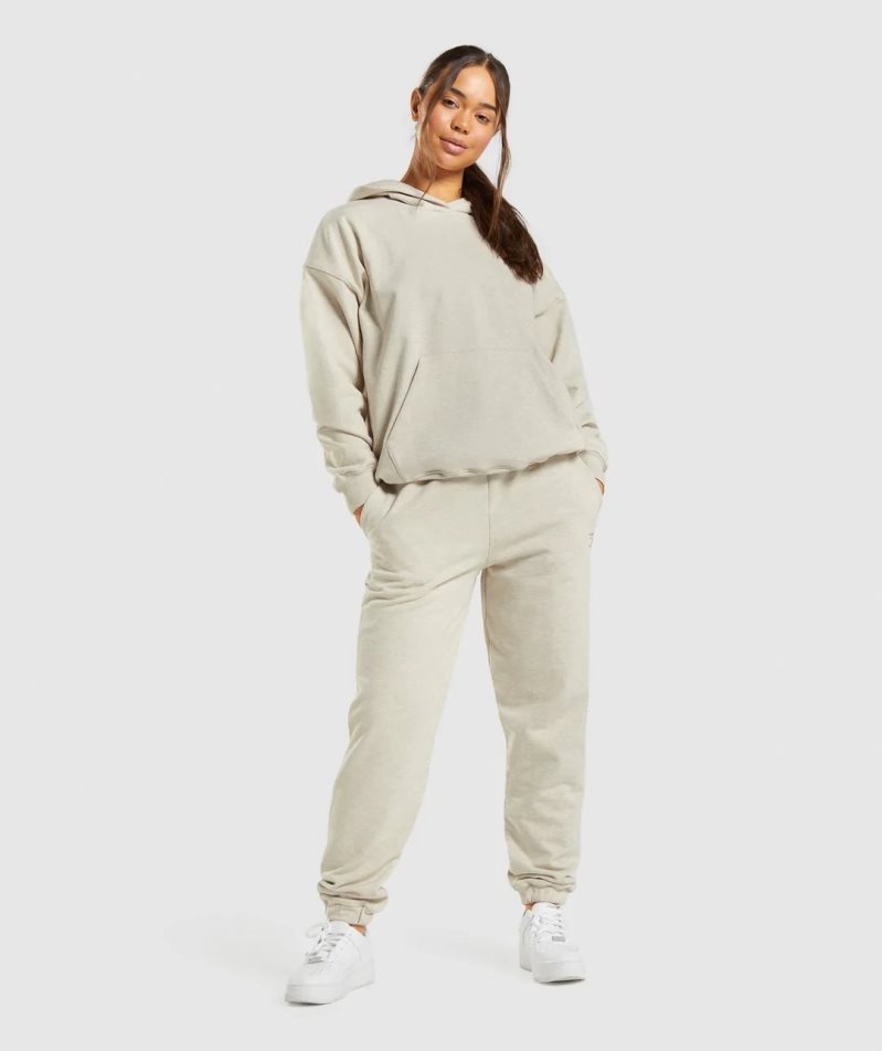 Bluzy Z Kapturem Gymshark Rest Day Sweats Damskie Beżowe | PL 203DTE